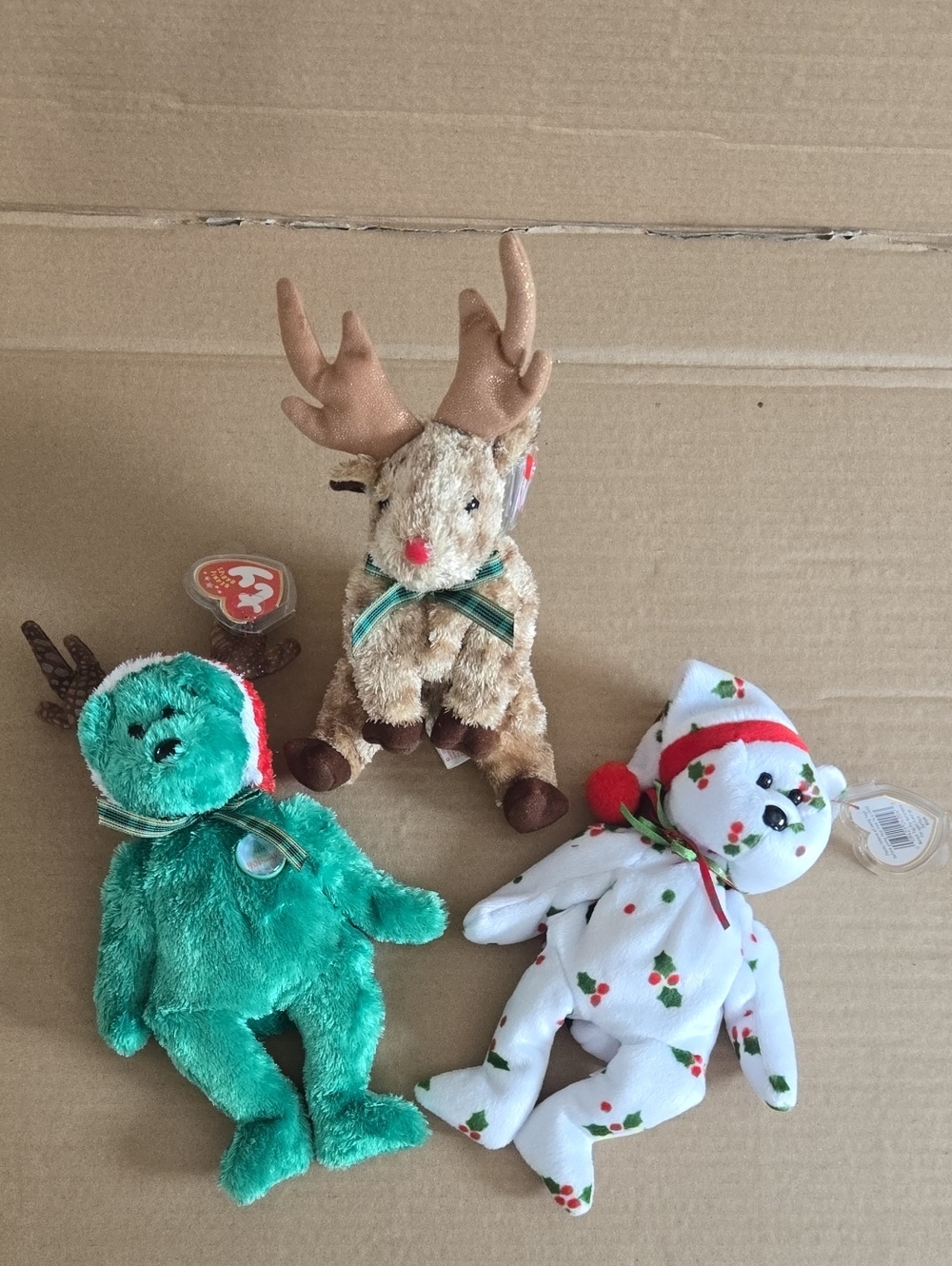 Beanie Babies - 1998 Holiday Teddy, 2002 Holiday, Rudy